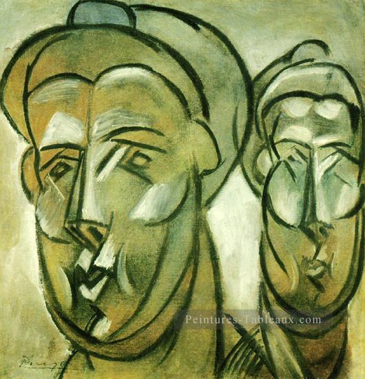 Deux Tetes Femme Fernande Olivier 1909 cubisme Pablo Picasso Peintures à l'huile